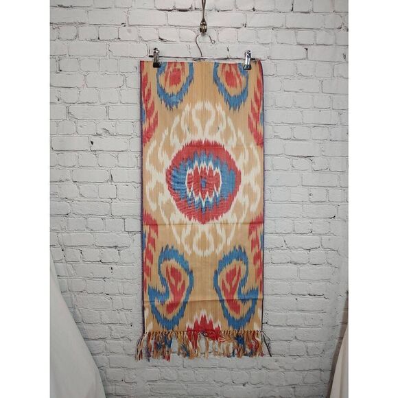 Beige/Blue/Red Multicolored Table Runner - Picture 1 of 5